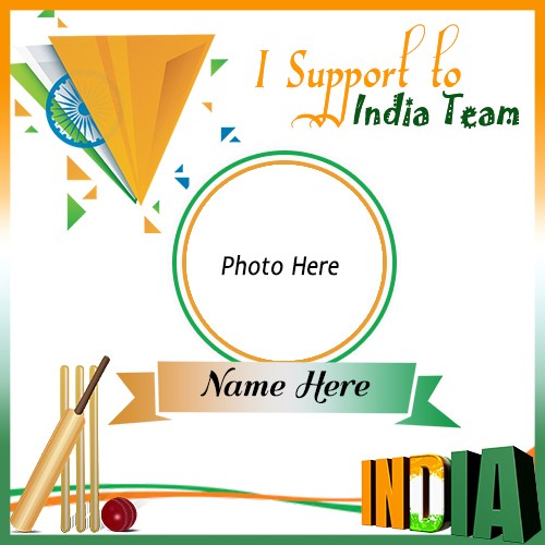 Icc World Cup 2024 Support Team India Photo Frame With Name